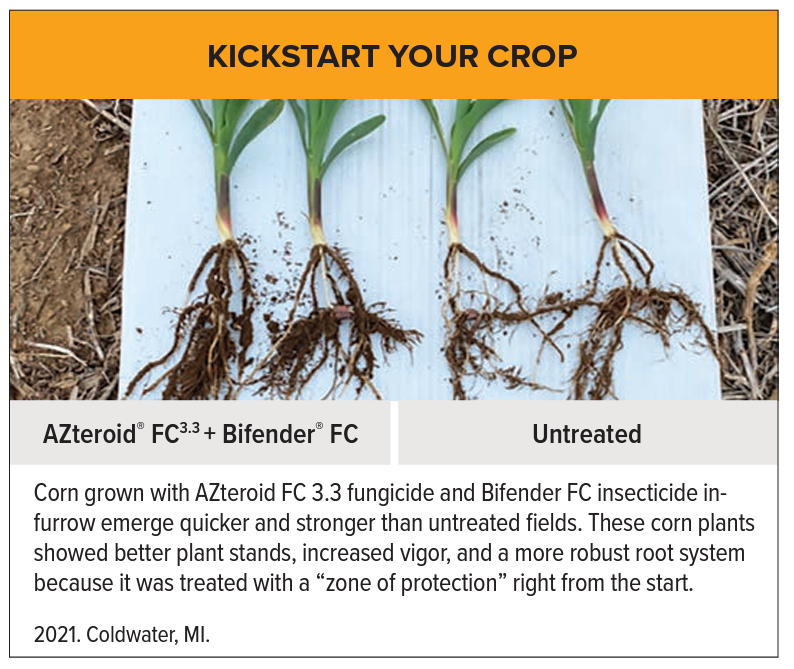 AZteroid + Bifender corn side by side